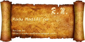 Radu Madléna névjegykártya